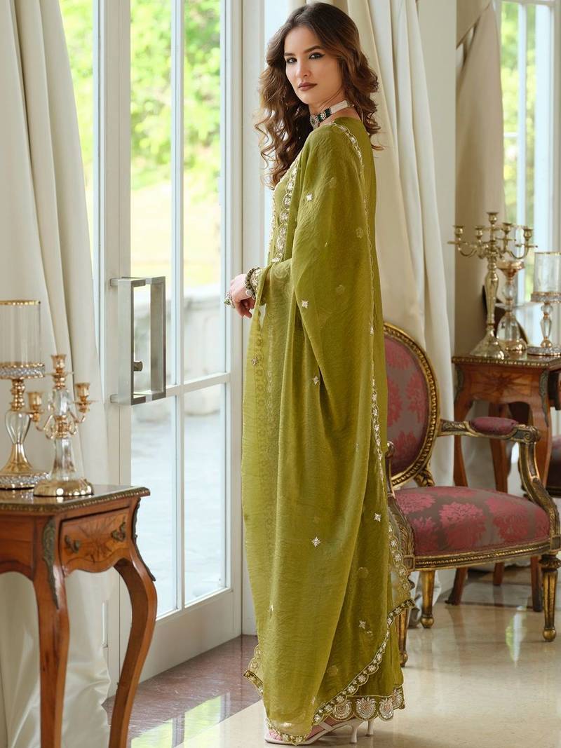 Women Ethnic Motifs Embroidered Thread Work Kurta with Palazzos & With Dupatta