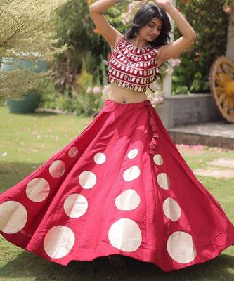 brown silk blend blend Lehenga and top with embroidery & Sequin work 1