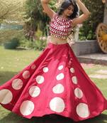 brown silk blend blend Lehenga and top with embroidery & Sequin work