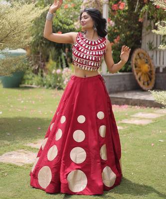 brown silk blend blend Lehenga and top with embroidery & Sequin work 3