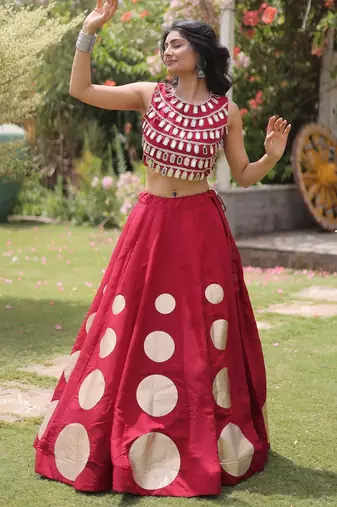 brown silk blend blend Lehenga and top with embroidery & Sequin work