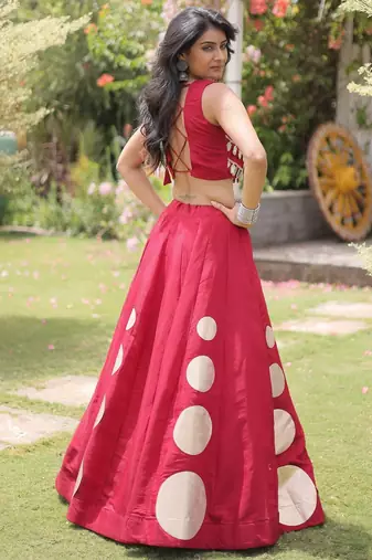 brown silk blend blend Lehenga and top with embroidery & Sequin work