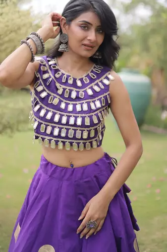 wine silk blend blend Lehenga and top with embroidery & Sequin work