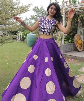 wine silk blend blend Lehenga and top with embroidery & Sequin work 3