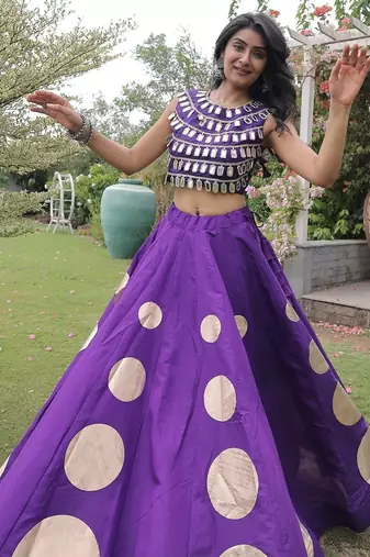 wine silk blend blend Lehenga and top with embroidery & Sequin work