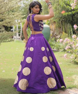 wine silk blend blend Lehenga and top with embroidery & Sequin work 4