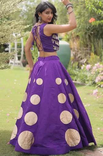 wine silk blend blend Lehenga and top with embroidery & Sequin work