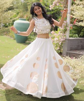 lavender chiffon Lehenga and top with embroidery & Sequin work 2