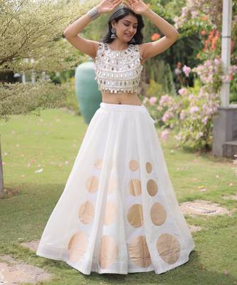 lavender chiffon Lehenga and top with embroidery & Sequin work 3