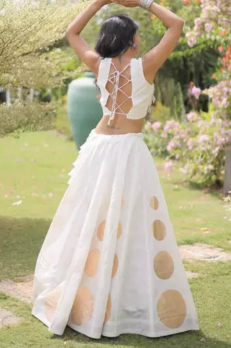 lavender chiffon Lehenga and top with embroidery & Sequin work