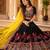 Black Mirror Work Faux Georgette Navratri Lehenga Choli Set