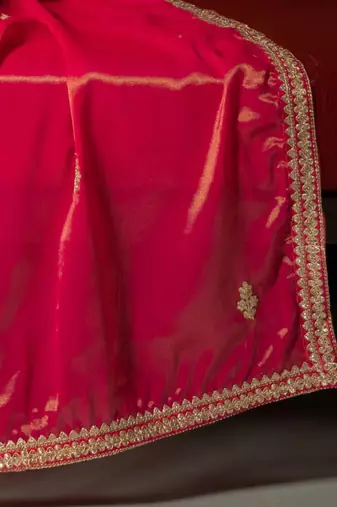 Floral Embroidered Sequnnied Straight Kurta With Palazzos & Dupatta