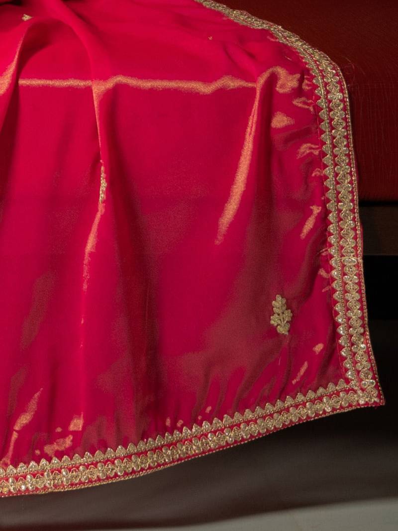 Floral Embroidered Sequnnied Straight Kurta With Palazzos & Dupatta