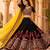 Black Mirror Work Faux Georgette Navratri Lehenga Choli Set
