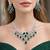 regal emerald green zirconia statement necklace earring set, victorian chandelier bridal jewellery