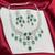 regal emerald green zirconia statement necklace earring set, victorian chandelier bridal jewellery