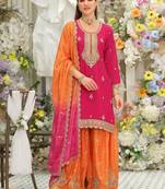 Women Ethnic Motifs Embroidered Thread Work Kurta with Sharara & With Dupatta