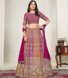 Faux Georgette Lehenga Choli with Embroidered & Sequin Work