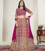 Faux Georgette Lehenga Choli with Embroidered & Sequin Work