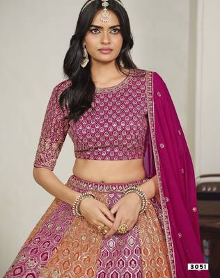 Faux Georgette Lehenga Choli with Embroidered & Sequin Work 2