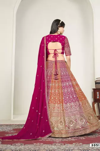Faux Georgette Lehenga Choli with Embroidered & Sequin Work
