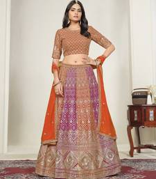 Faux Georgette Lehenga Choli with Embroidered & Sequin Work