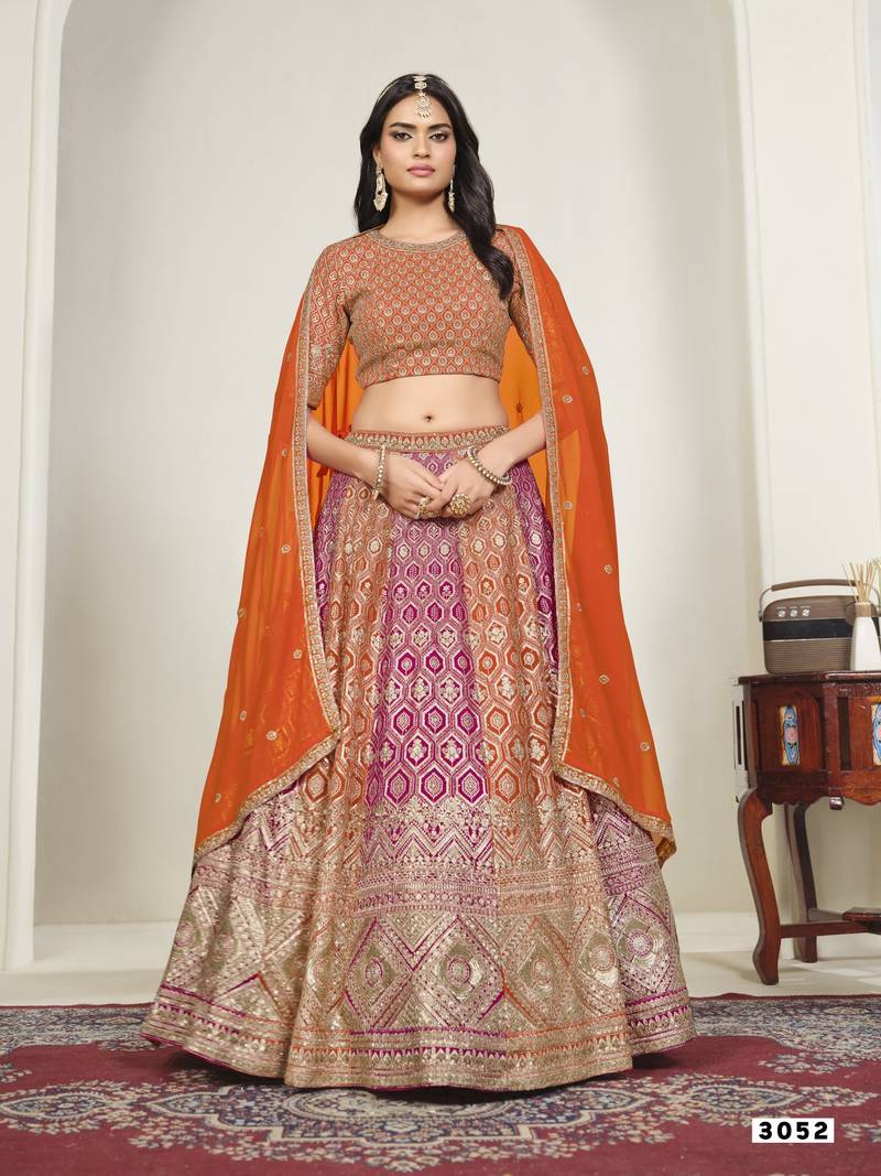 Faux Georgette Lehenga Choli with Embroidered & Sequin Work