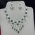 emerald green chandelier necklace earring set, silver-toned bridal jewellery