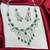 emerald green chandelier necklace earring set, silver-toned bridal jewellery