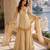 Rakhi special mirror work cream kurta palazzo set with dupatta