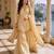 Rakhi special mirror work cream kurta palazzo set with dupatta