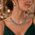 emerald green bridal necklace set  cz diamond indian wedding jewellery, maang tikka