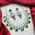 emerald green cz bridal jewellery set, silver statement necklace earrings, wedding prom cubic zirconia