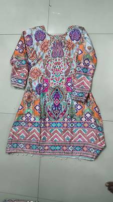 multicolor crepe silk printed kurta palazzo suit with dupatta 6