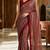 Maroon sequins embroidered georgette saree with banglori satin unstitched blouse