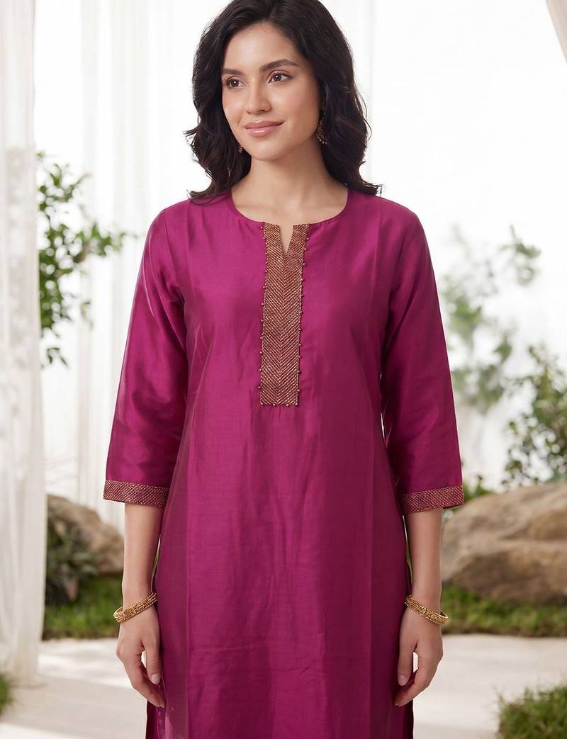 Women Ethnic Motifs Thread Work Kurta with Trousers