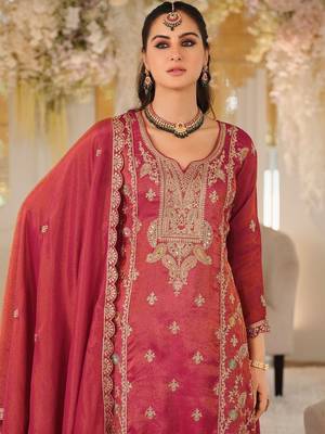 Women Ethnic Motifs Embroidered Panelled Mirror Work Kurta with Palazzos & With Dupatta 5
