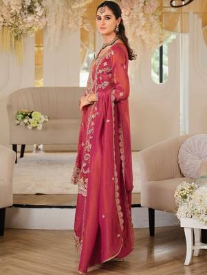 Women Ethnic Motifs Embroidered Panelled Mirror Work Kurta with Palazzos & With Dupatta 6