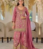 Women Ethnic Motifs Embroidered Thread Work Kurta with Sharara & With Dupatta