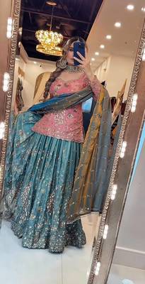 Pink Color  Sequence Embroidery Work Silk BlendSalwar Suit 1
