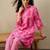Women Floral Printed Thread Work Cotton Kurta with Trousers