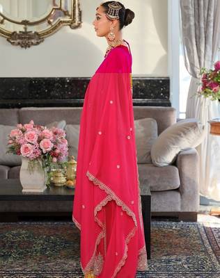 Women Ethnic Motifs Embroidered Thread Work Kurta with Sharara & With Dupatta 6