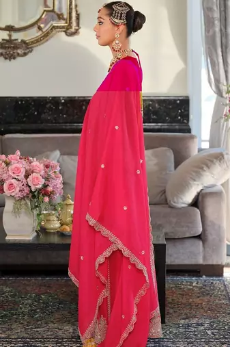 Women Ethnic Motifs Embroidered Thread Work Kurta with Sharara & With Dupatta