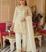 Women Floral Embroidered Panelled Sequinned Kurta with Trousers & With Dupatta