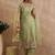Floral Embroidered Straight Thread Work Kurta With Trousers & Dupatta