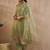 Floral Embroidered Straight Thread Work Kurta With Trousers & Dupatta