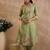 Floral Embroidered Straight Thread Work Kurta With Trousers & Dupatta
