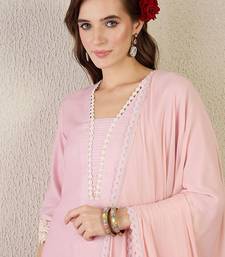 Floral Printed V Neck Straight Kurta With Trouser & Dupatta