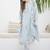 Floral Embroidered Straight Thread Work Cotton Kurta With Trousers & Dupatta