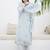 Floral Embroidered Straight Thread Work Cotton Kurta With Trousers & Dupatta